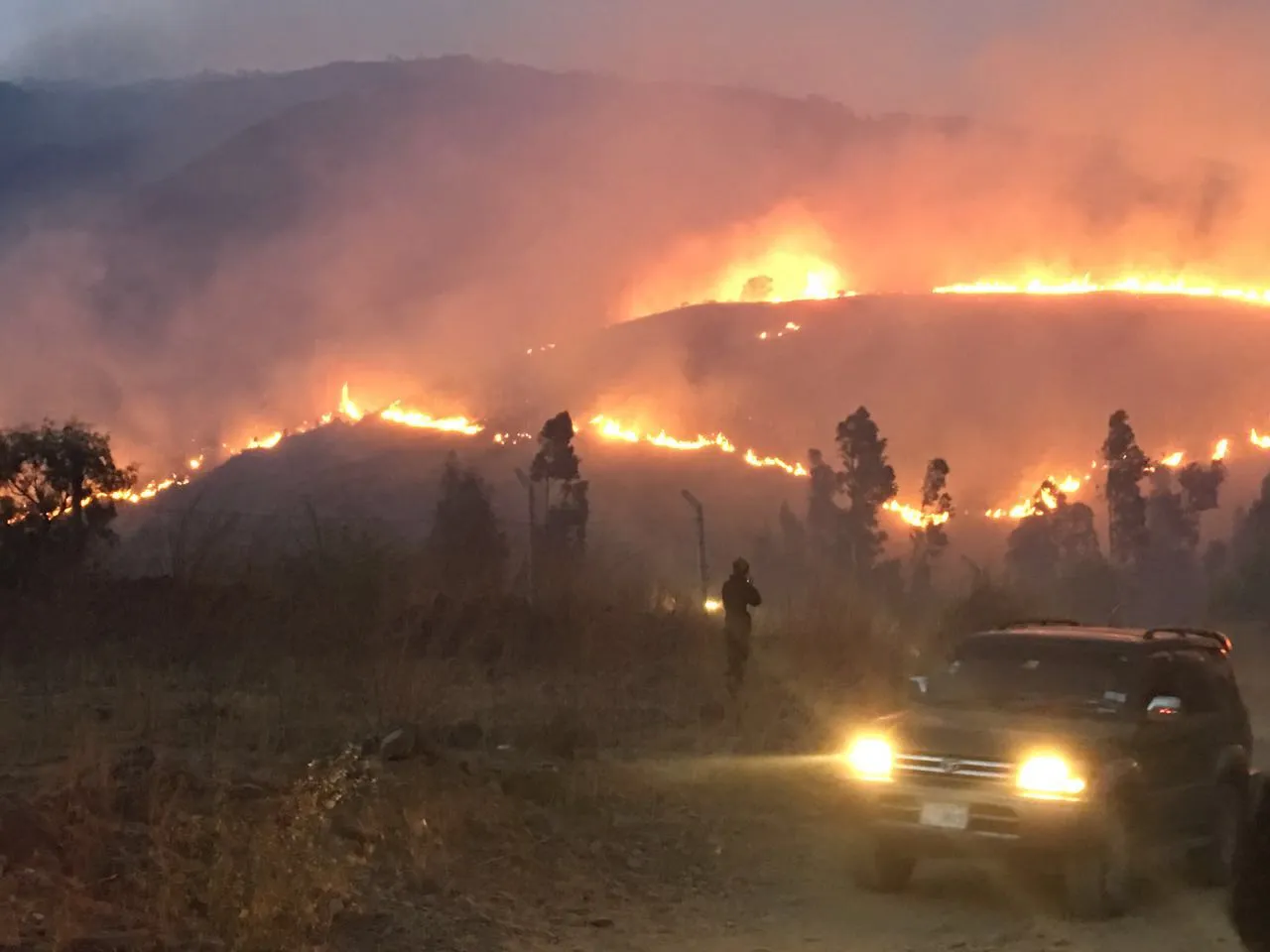 Incendios forestales de Parque Tunari de Cochabamba